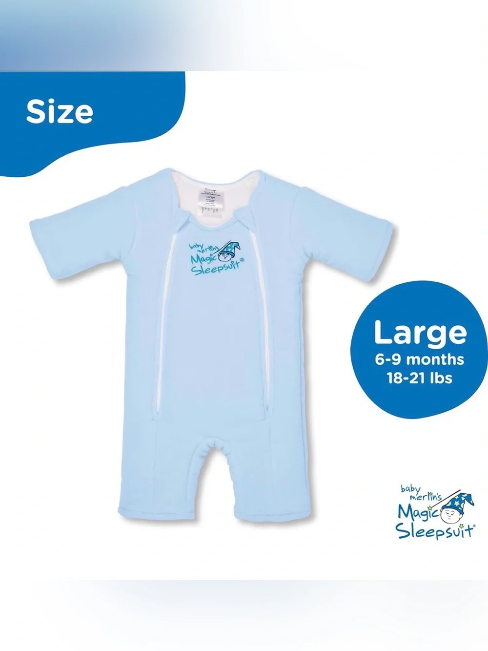 Baby Merlin Magic Sleepsuit - Light Blue Infant Sleep Sack 6-9 months